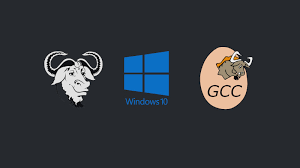 The GCC logo on either side of the Windows 10 logo. 